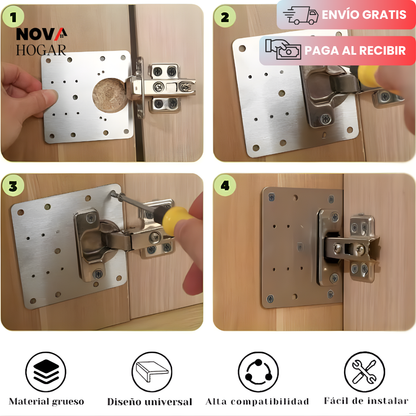HingeFix™ Kit de Reparación Bisagras para Puertas Gabinete