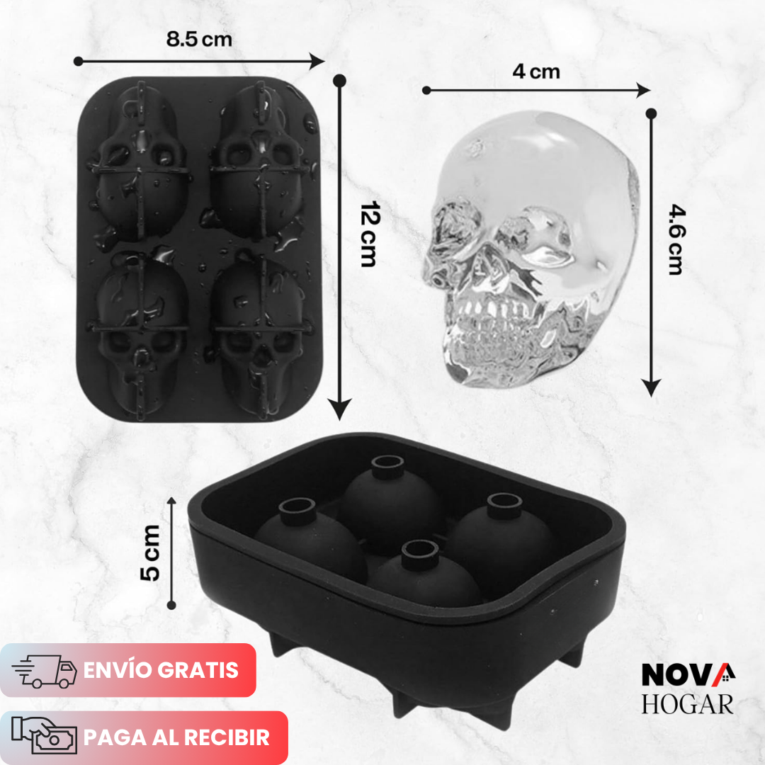 2x1 SkullIce™ Molde Premium Para Hielos Únicos