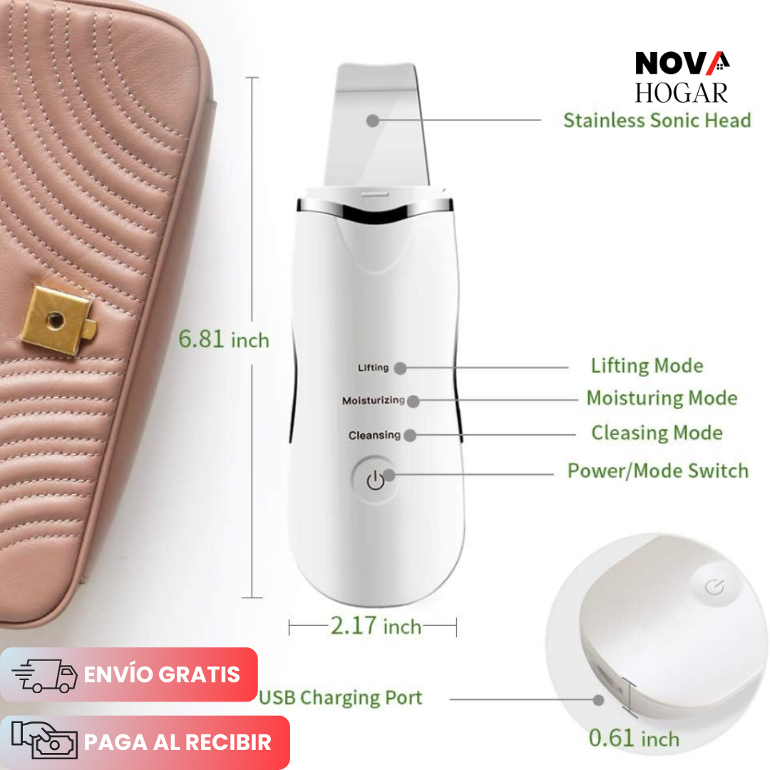 SkinLift™ Limpiador Ultrasónico + Guía para Piel Bella