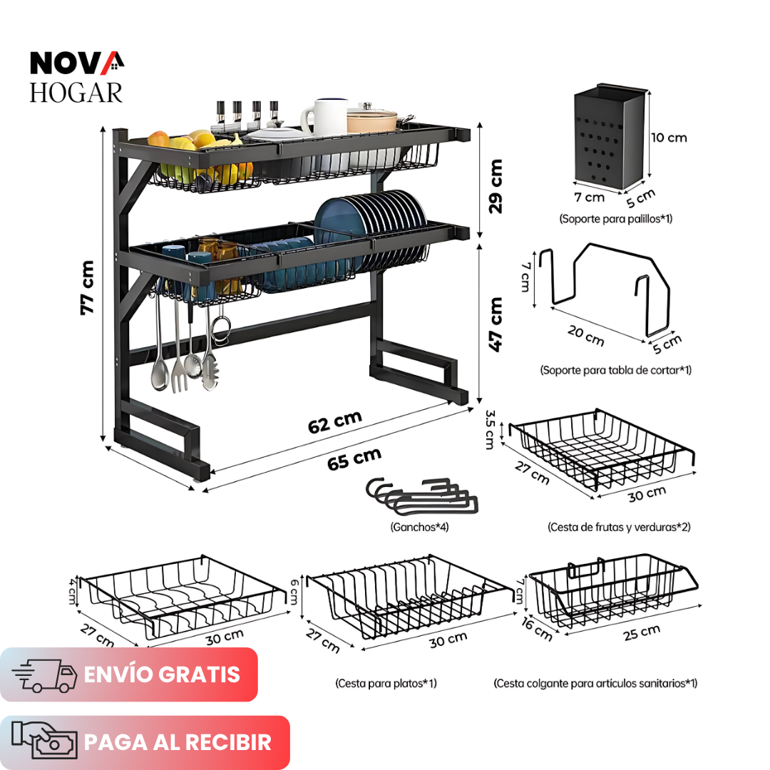 CleanRack™ Escurridor para Platos de 2 Niveles
