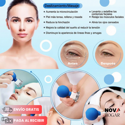 SculptLift™ Set Terapia Facial con Ventosas Relajante