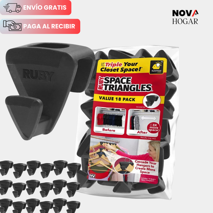 AhorraPack x12 ClosetGenius™ Conector de Ganchos Ahorrador de Espacio