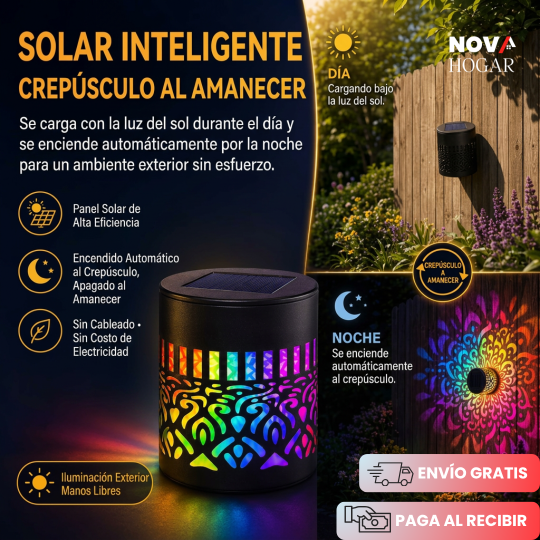 2x1 MandalaGlow™ Proyector Solar de Pared