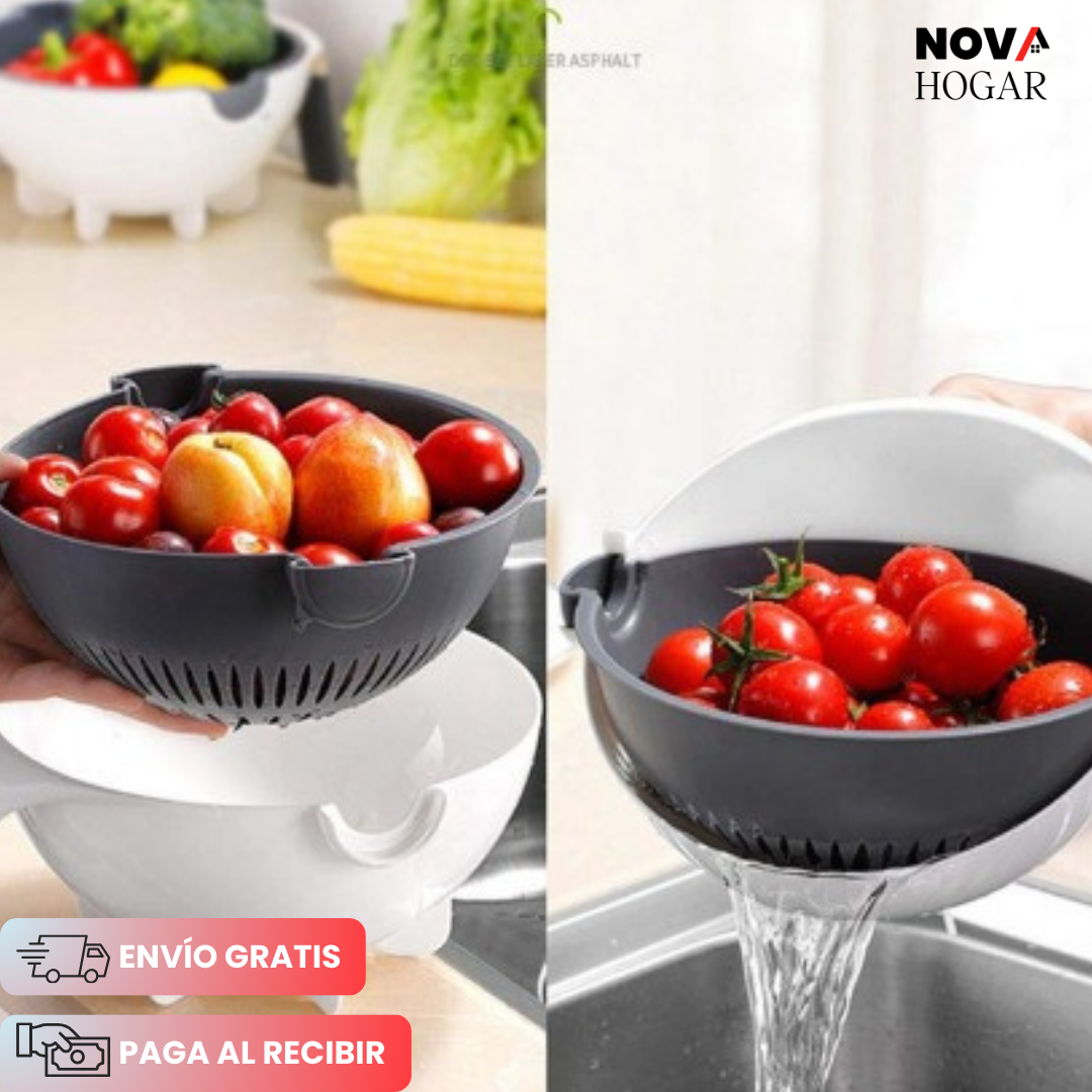 FreshVeggie™ Rebanador de Vegetales 9 en 1 con Escurridor Integrado