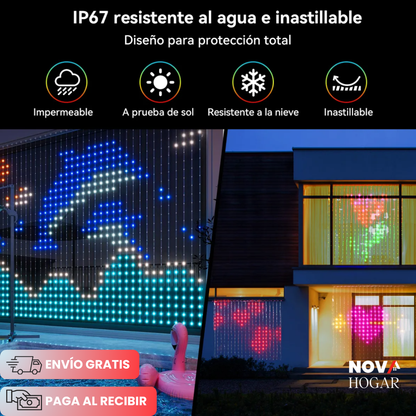 PixelFlow™ Cortina de 400 LEDS Inteligente y Dinámica