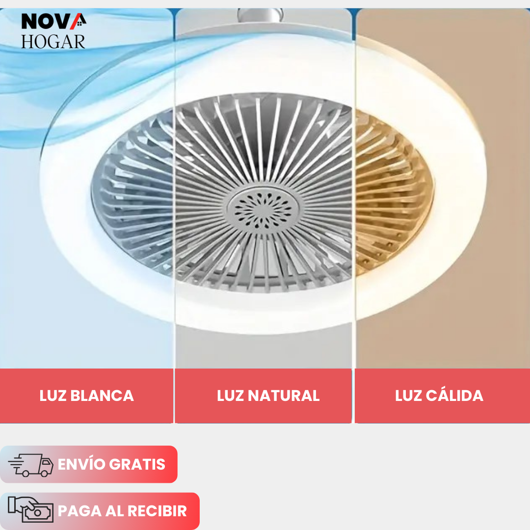 AeroLumina™ Foco Ventilador con Luz Led Ajustable para Ahorro de Energía
