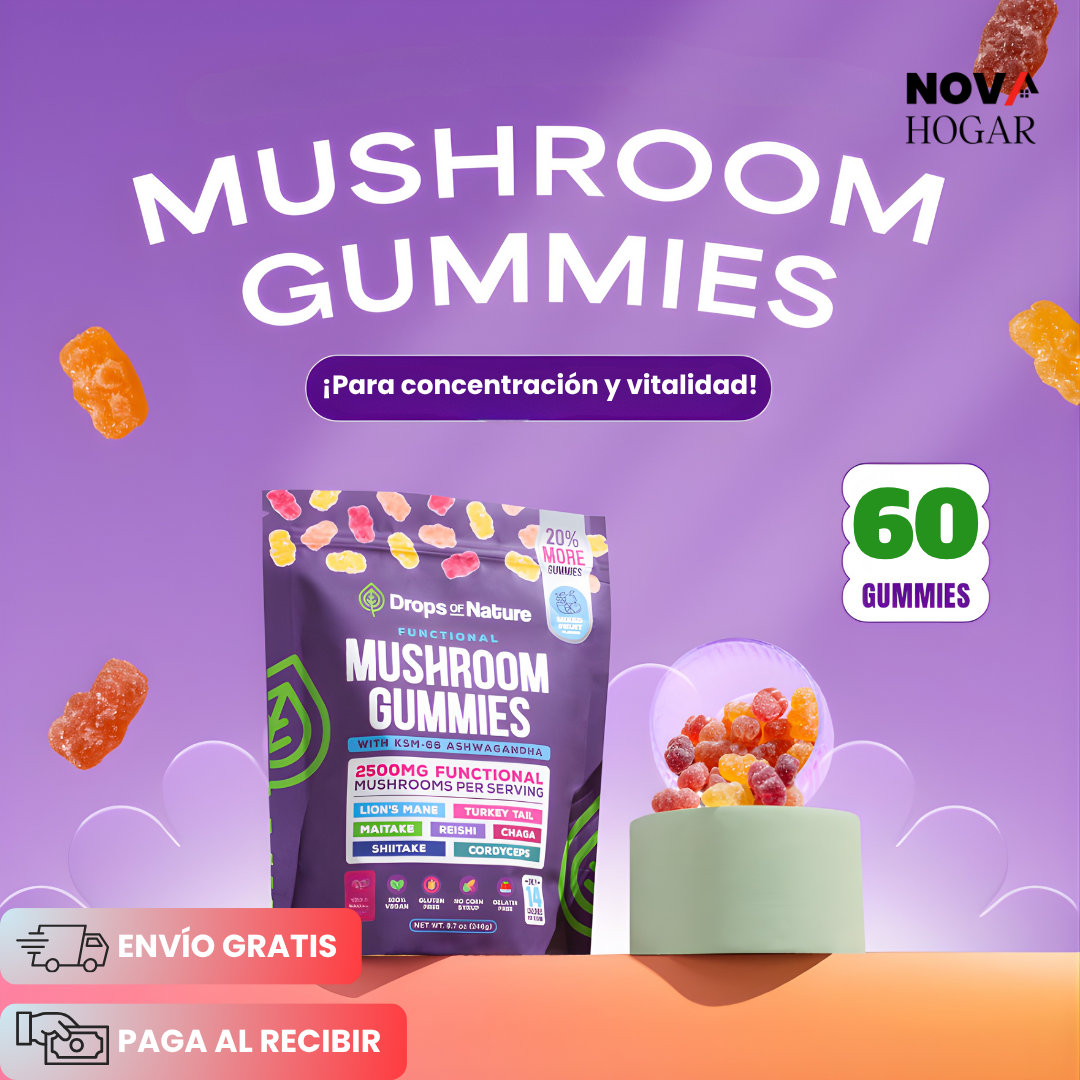 Pack X60 ShroomMind™ Gomitas con Hongos para Enfoque Mental