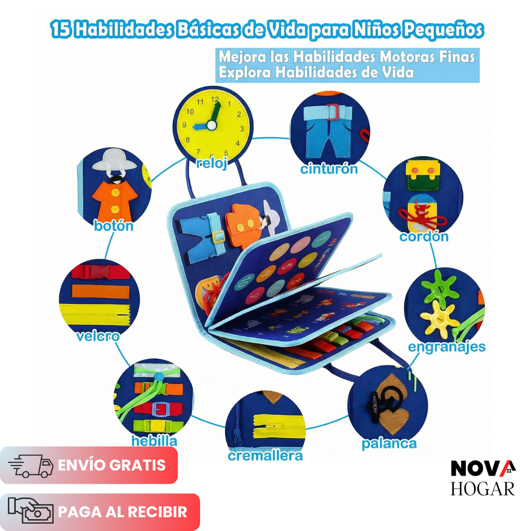ActiveBook™ Libro Sensorial Montessori para Niños