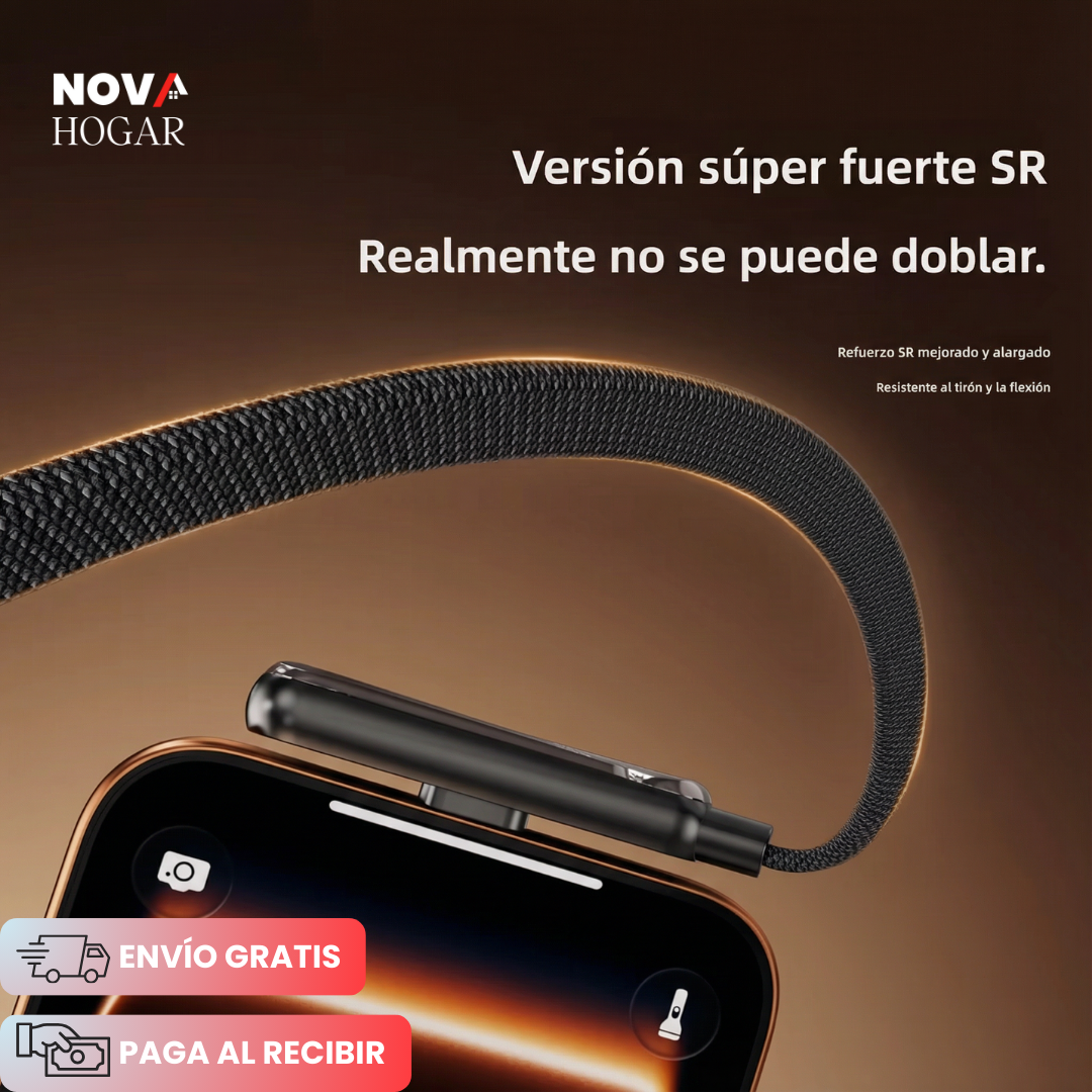 GameFlow™ Cable Tipo C con Conector 90° y Soporte Plegable