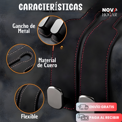 LuxeHooks™ Gancho Organizador de Piel para Auto