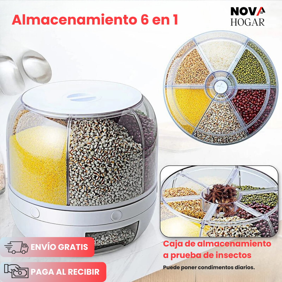 GrainOrb 360™ Moderno Organizador y Dispensador de Granos 360°