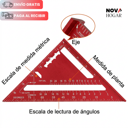 IronSquare™ Regla De Aluminio Ultra Resistente para Carpinteria