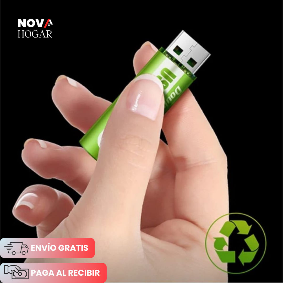 PowerCycle™ Par de Baterías AA Recargables con Puerto USB