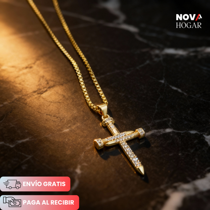 CrossShine™ Cadena Veneciana con Cruz de Clavo
