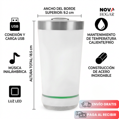 BeatSip™ Termo Con Parlante Bluetooth Integrado