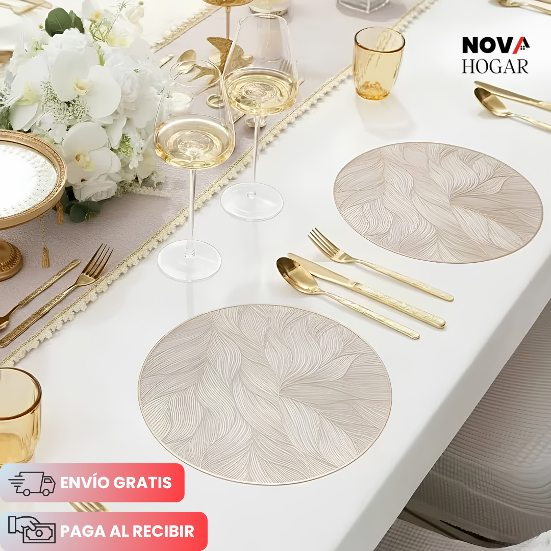NatureLuxe™ Set x6 Individuales Con Diseño Moderno