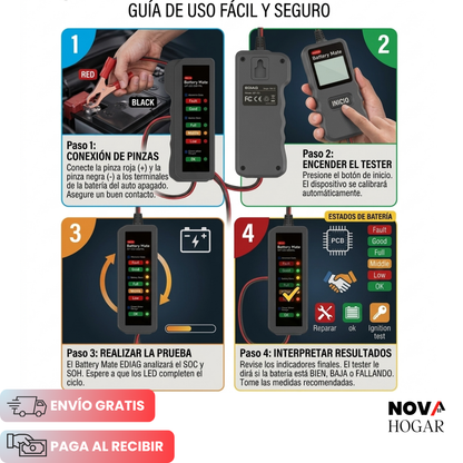 PowerTest™ Probador Digital de Batería y Alternador
