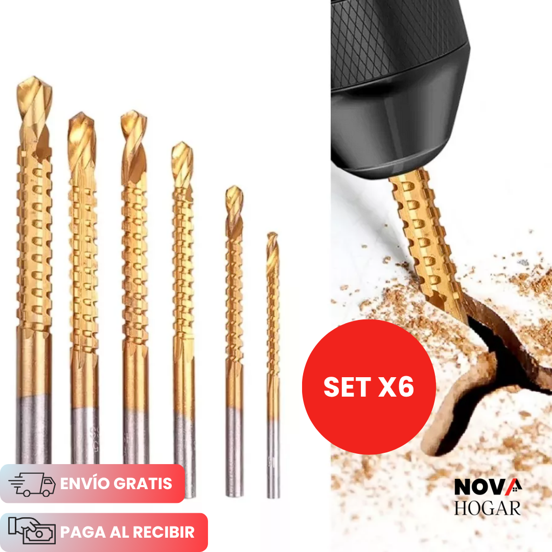 DrillSaw™ Set x6 Brocas de Corte Lateral Multifuncionales