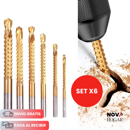 DrillSaw™ Set x6 Brocas de Corte Lateral Multifuncionales