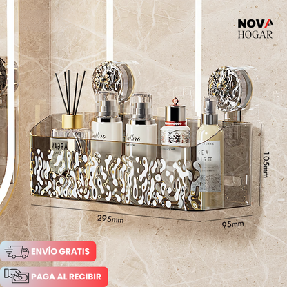 ClearWave™ Organizador de Baño con Ventosa