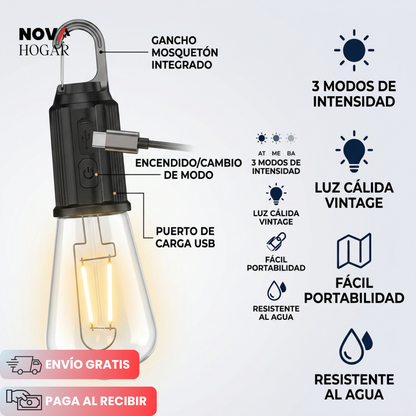 2x1 VintageGlow™ Bombillo Recargable Estilo Retro para Jardín