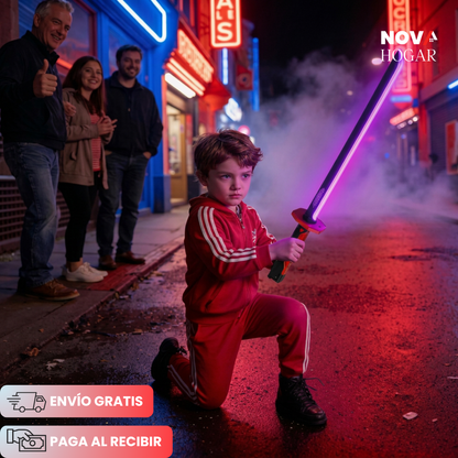 MythicStrike™ Espada De Luz Con Chispas y Humo