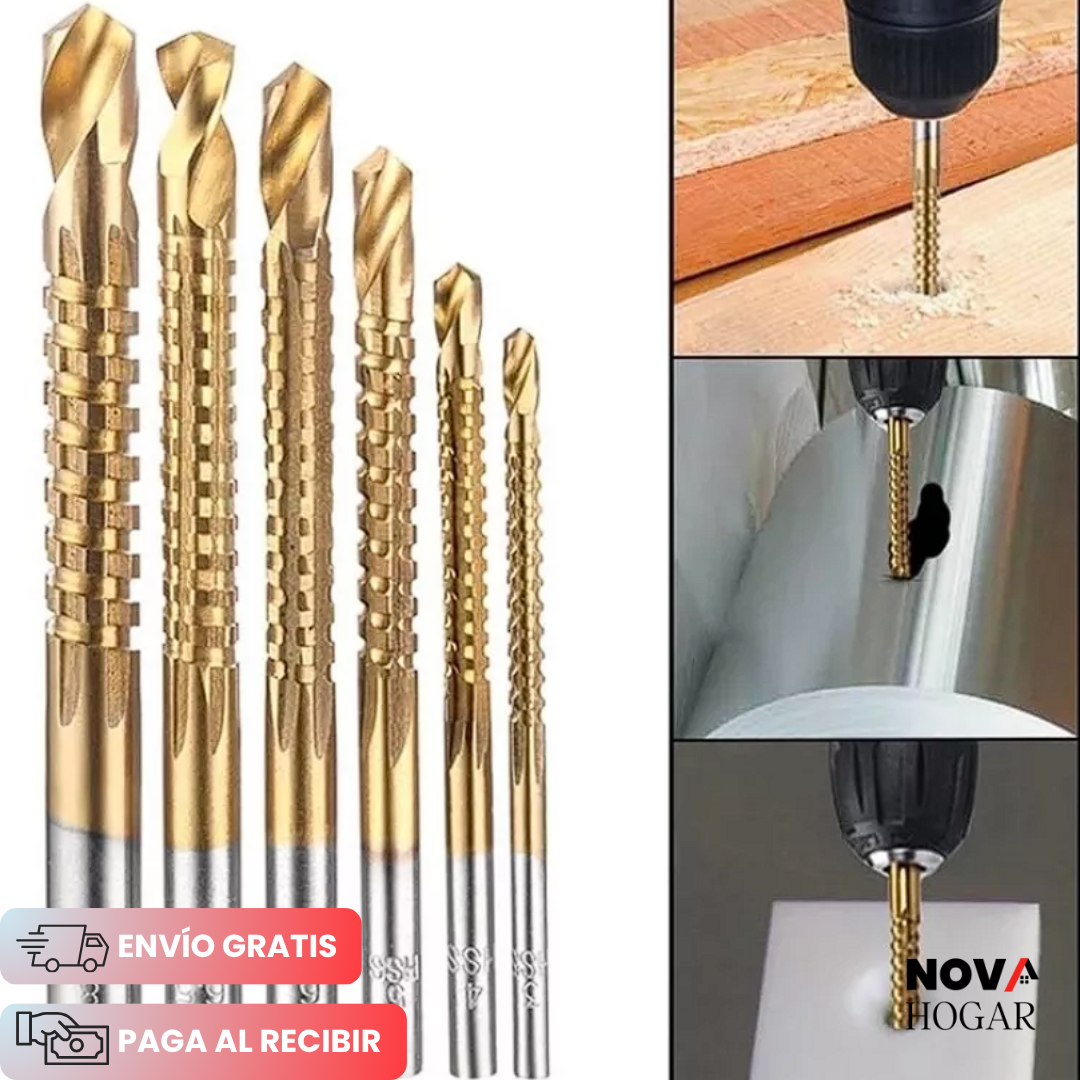 DrillSaw™ Set x6 Brocas de Corte Lateral Multifuncionales
