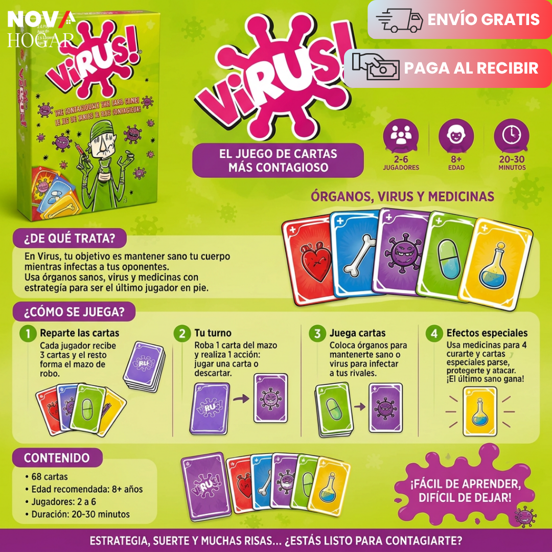 Virus™ Juego cartas y Estrategia Viral