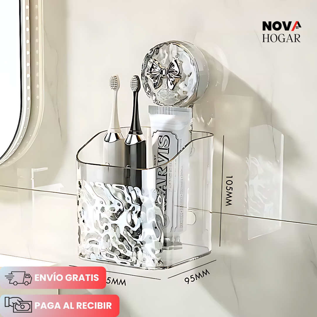 ClearWave™ Organizador de Baño con Ventosa