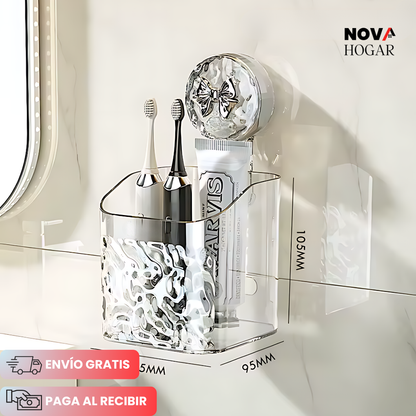 ClearWave™ Organizador de Baño con Ventosa
