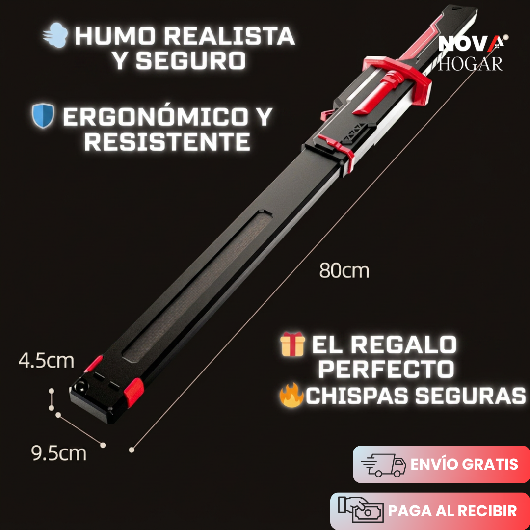 MythicStrike™ Espada De Luz Con Chispas y Humo