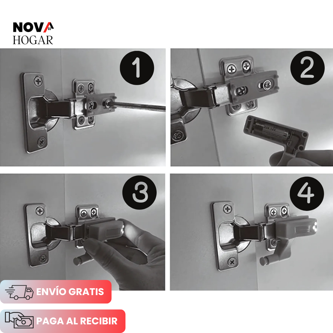 Pack x6 LightLatch™ Luz Automática para Bisagras