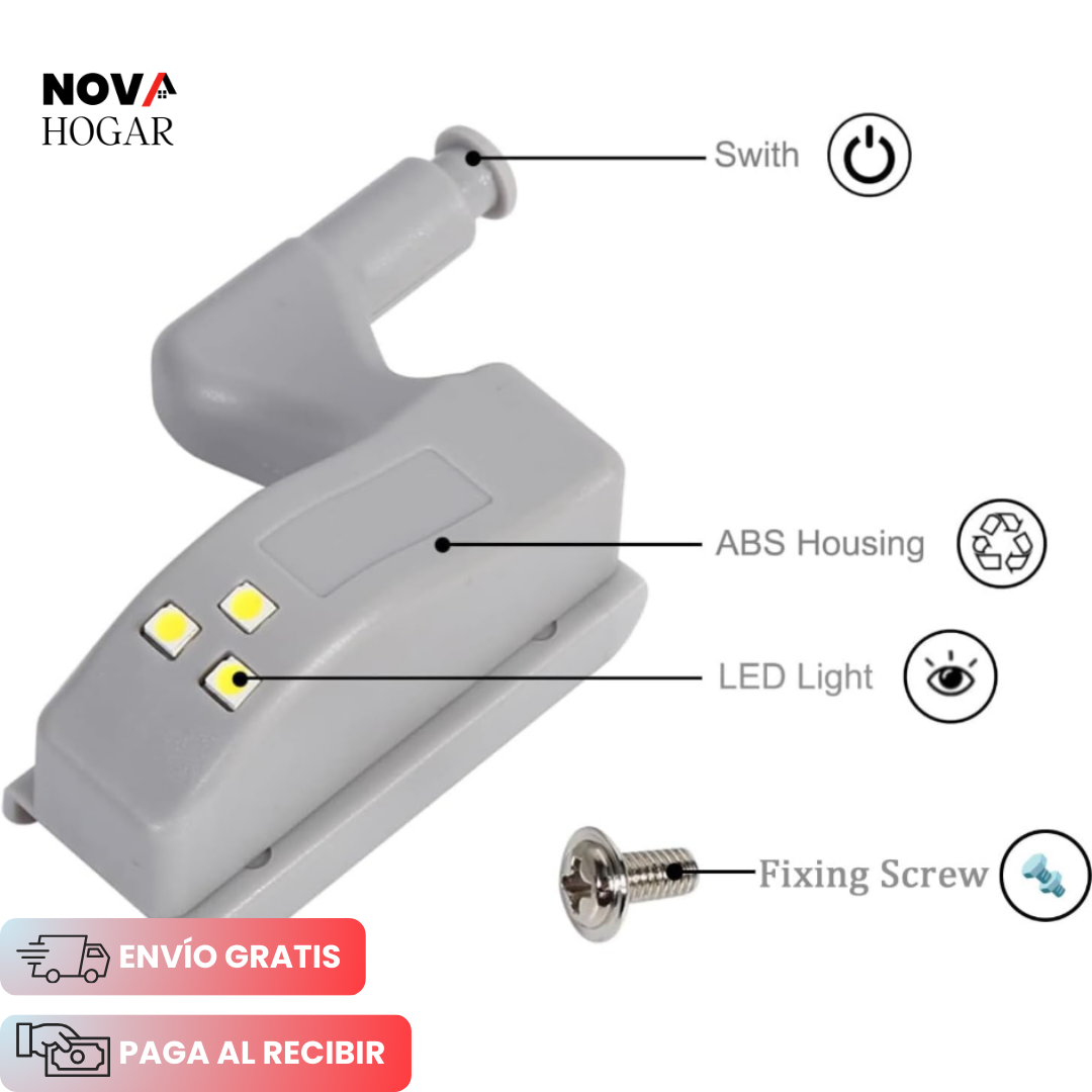 Pack x6 LightLatch™ Luz Automática para Bisagras