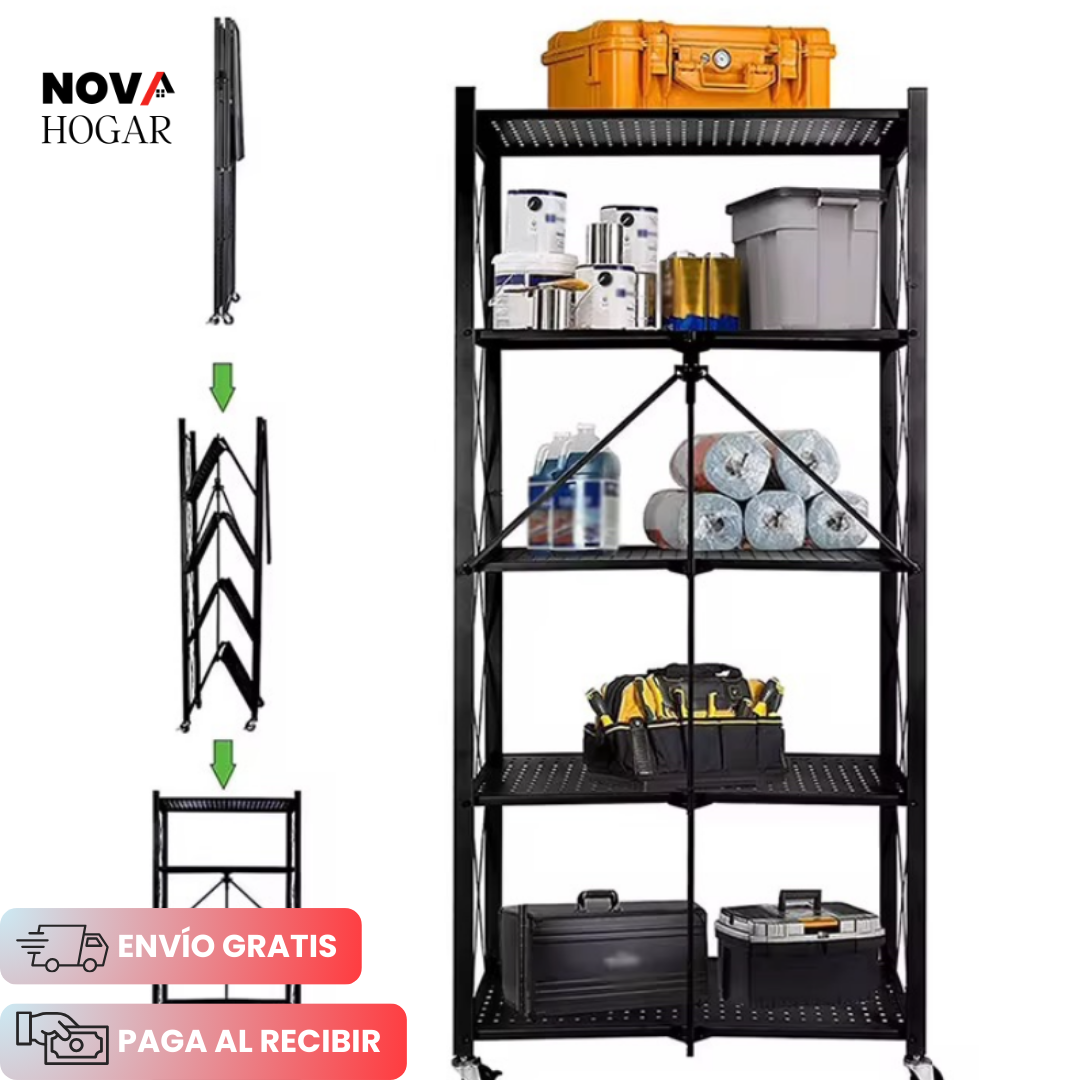 RackShift™ Estante Metálico Plegable de 5 Niveles