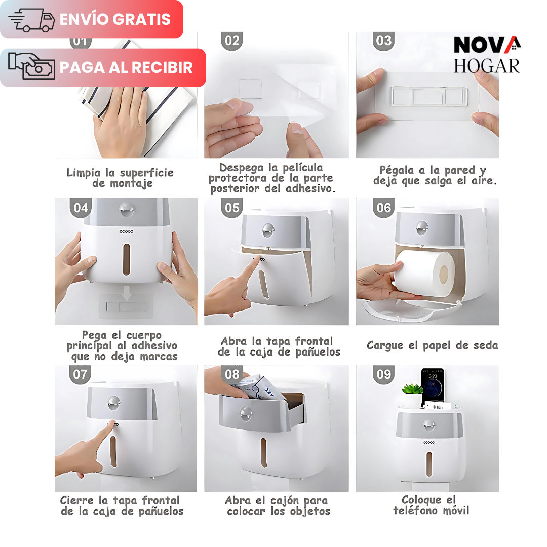 TidyTissue™ Moderno Dispensador de Papel Higiénico