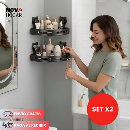 WallGuard™ Set X2 Repisa de Esquina sin Perforaciones