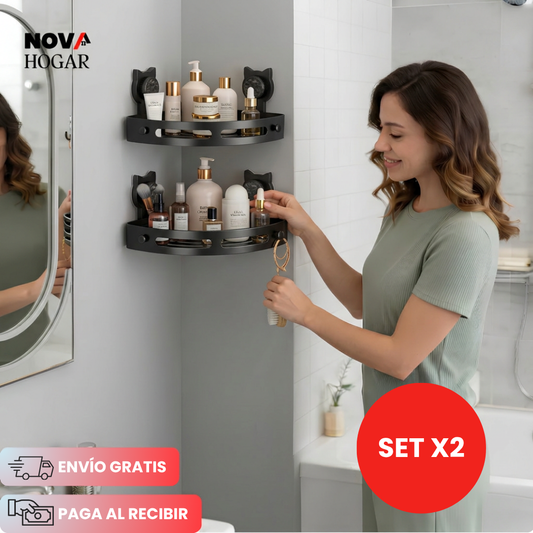 WallGuard™ Set X2 Repisa de Esquina sin Perforaciones