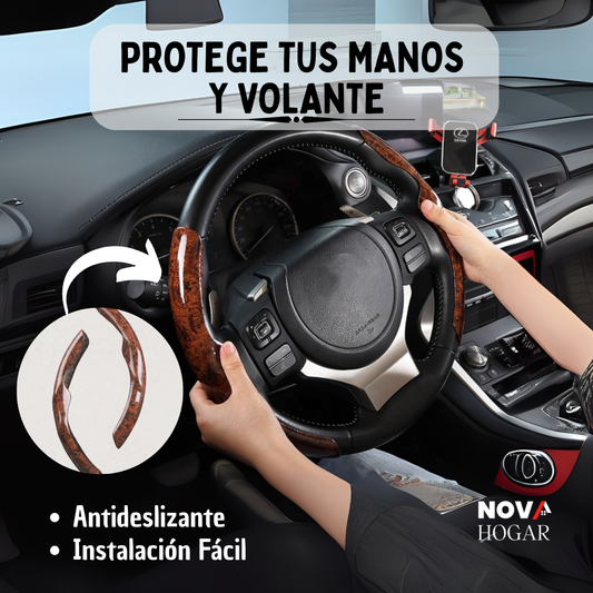 WoodGrip™ Funda Antideslizante Segura para Volante