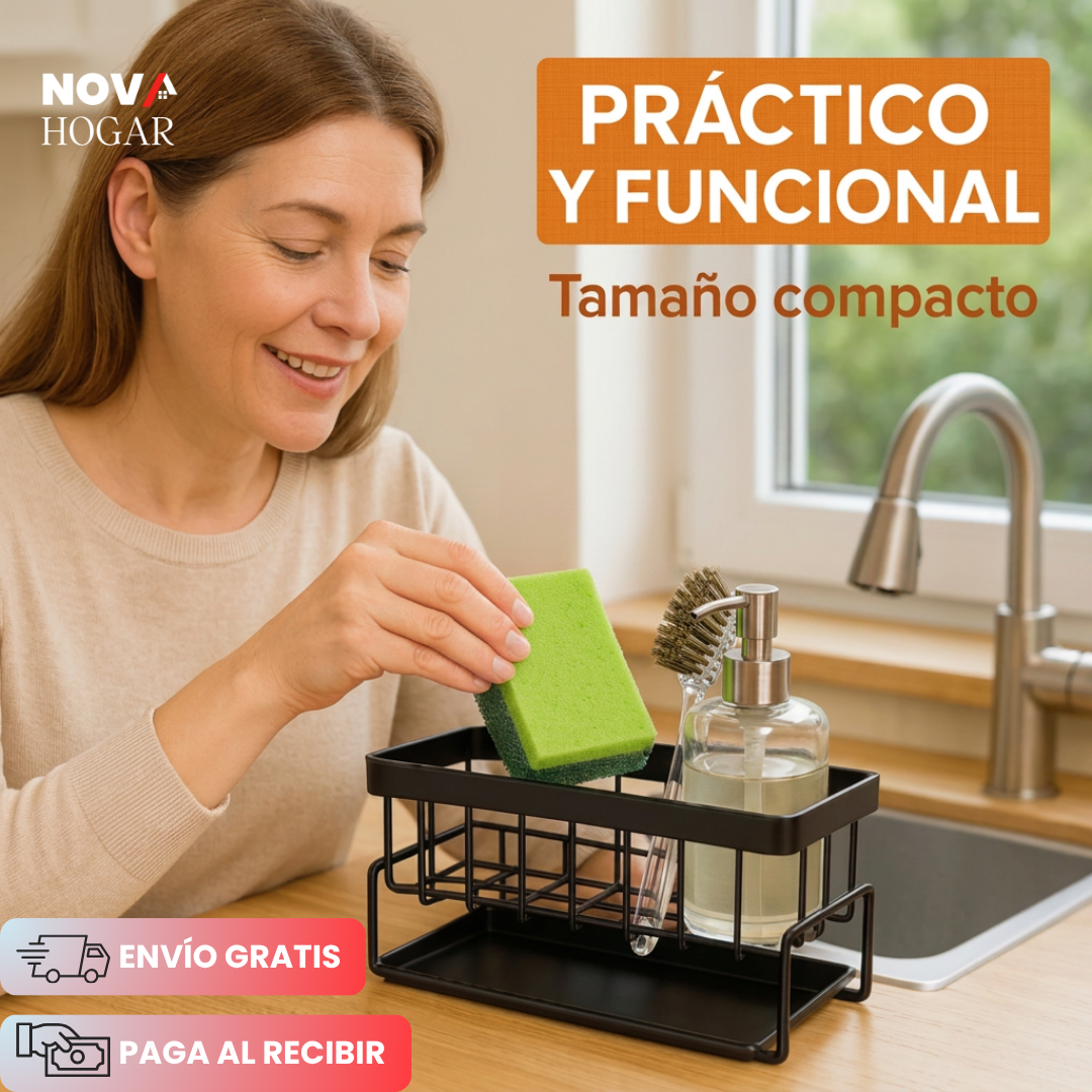 DrySink™ Organizador de Esponjas Con Drenaje Automático