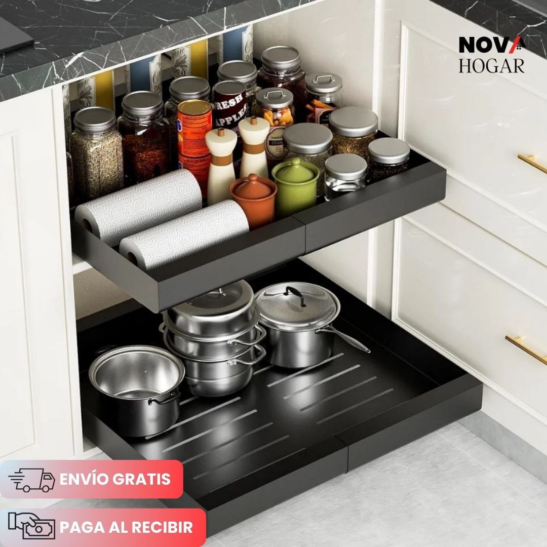 SleekStore™ Organizador Deslizable para Cajón de Cocina