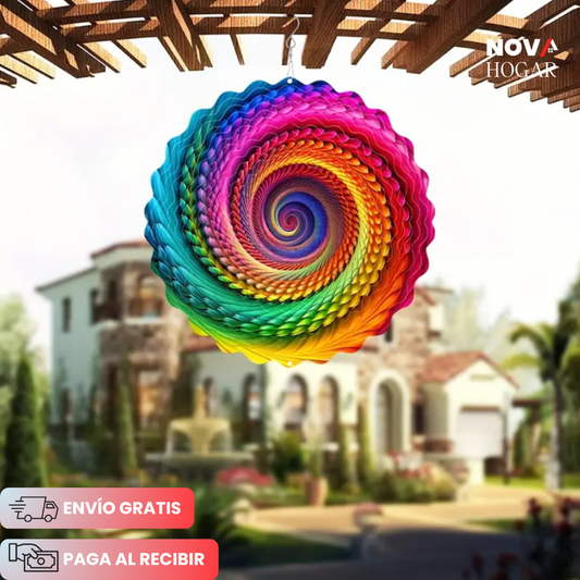 ZenSpiral™ Campanilla  de Arte Cinético para Jardín