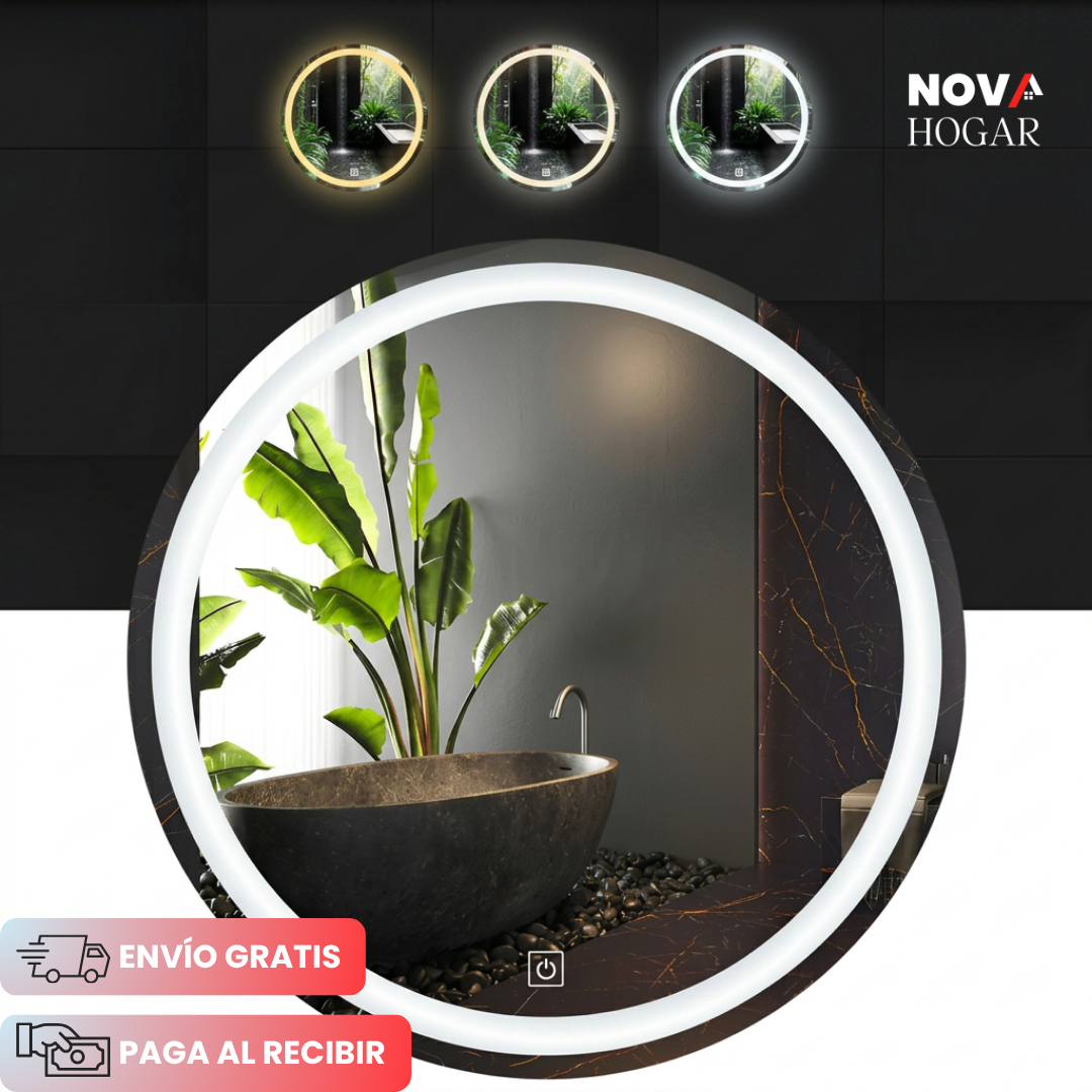 LuxMirror™ Espejo Redondo con Luz LED