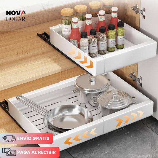 SleekStore™ Organizador Deslizable para Cajón de Cocina