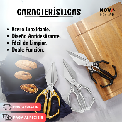 KitchenMax™ Tijeras de Cocina con Agarre Ergonómico