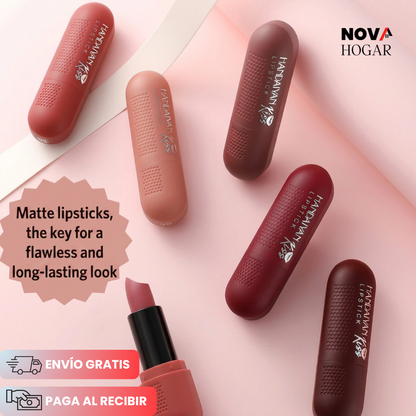 VelvetVibe™ Set X6 Labiales Mate De Larga Duración