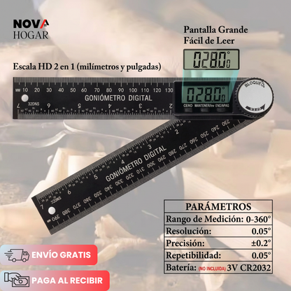 DigiAngle™ Regla para Ángulos con Pantalla LCD