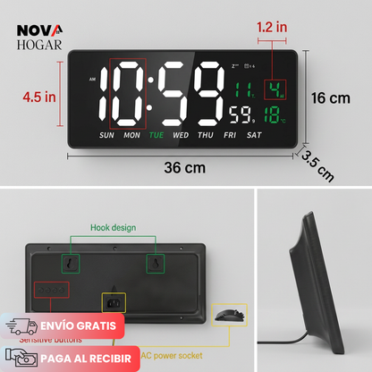 SmarTime™ Reloj Digital de Pared de Gran Tamaño