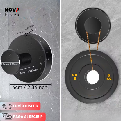 4x2 GripLock™ Gancho de Succión Metálico para Baño