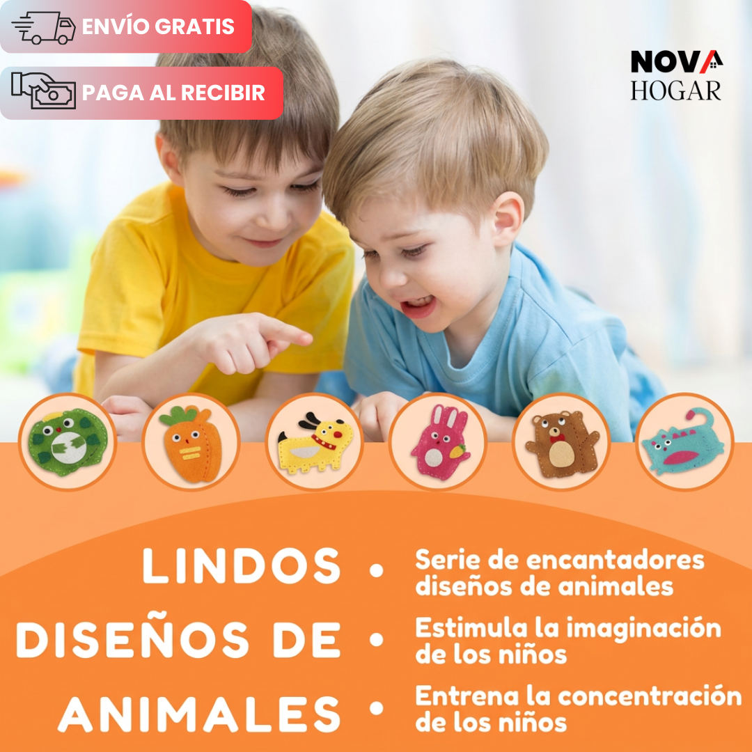 StitchBuddy™ Kit De Costura para 6 Peluches de Fieltro