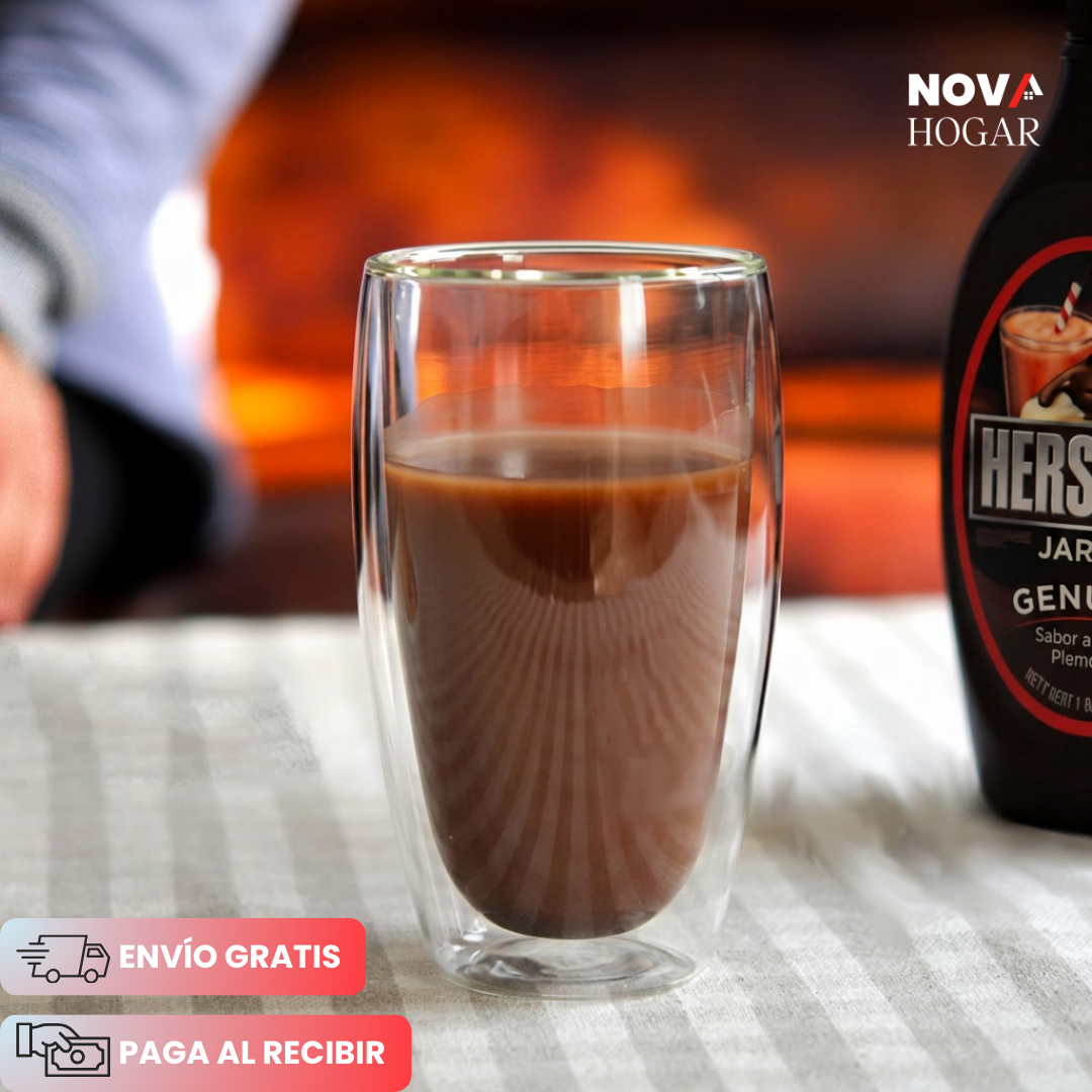 NovaBrew™ Set x4 Vasos de Cristal Doble 450ml